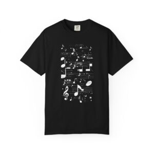 Music Notes T-Shirt — Vintage Sheet Music Graphic Tee for Musicians & Music Lovers