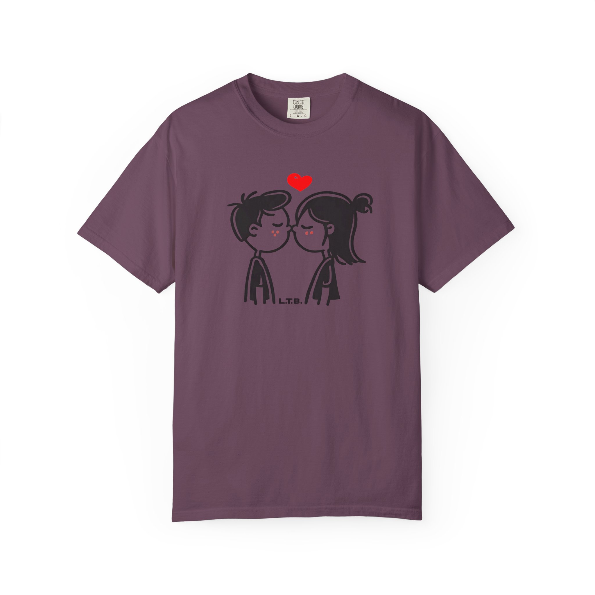 Cute Couple Near Kiss T-Shirt – Minimal Valentine Love Graphic Tee - Image 12