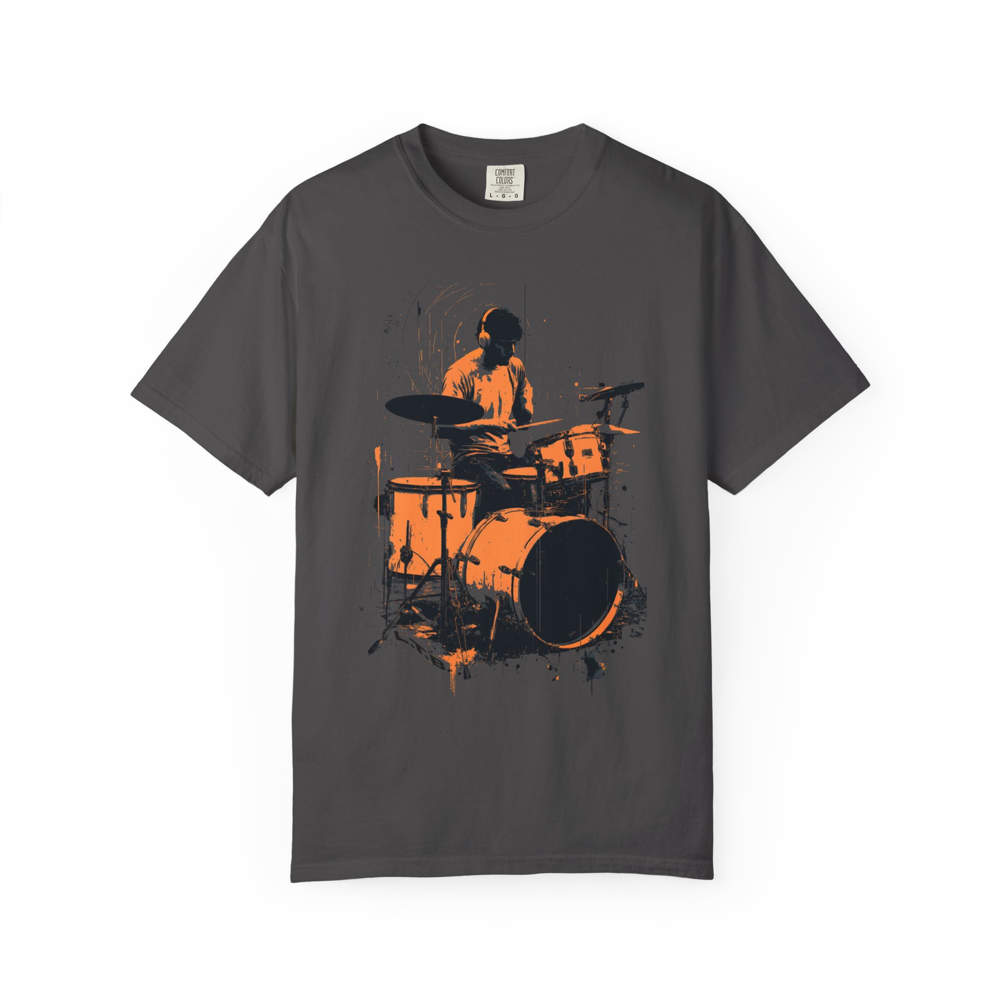 Drummer Silhouette T-Shirt — Vintage Band Music Tee for Musicians & Fans - Image 9