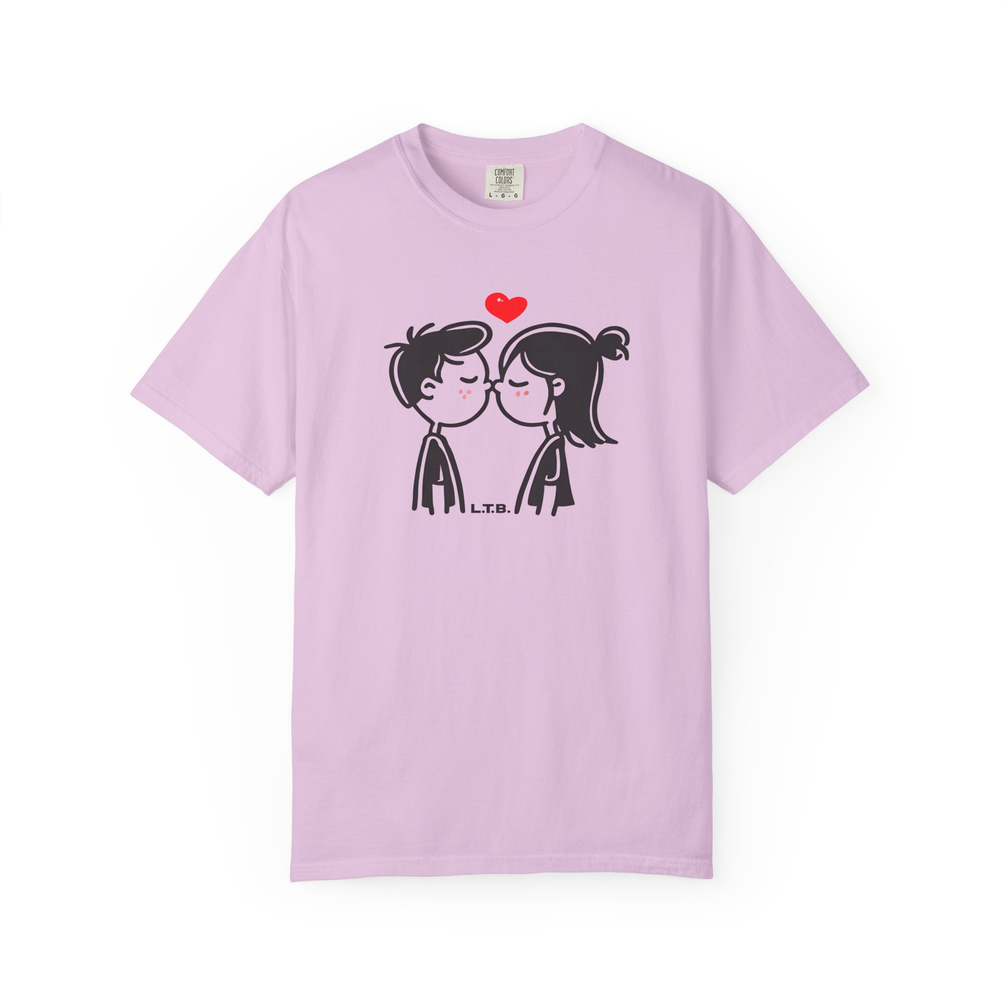 Cute Couple Near Kiss T-Shirt – Minimal Valentine Love Graphic Tee - Image 10