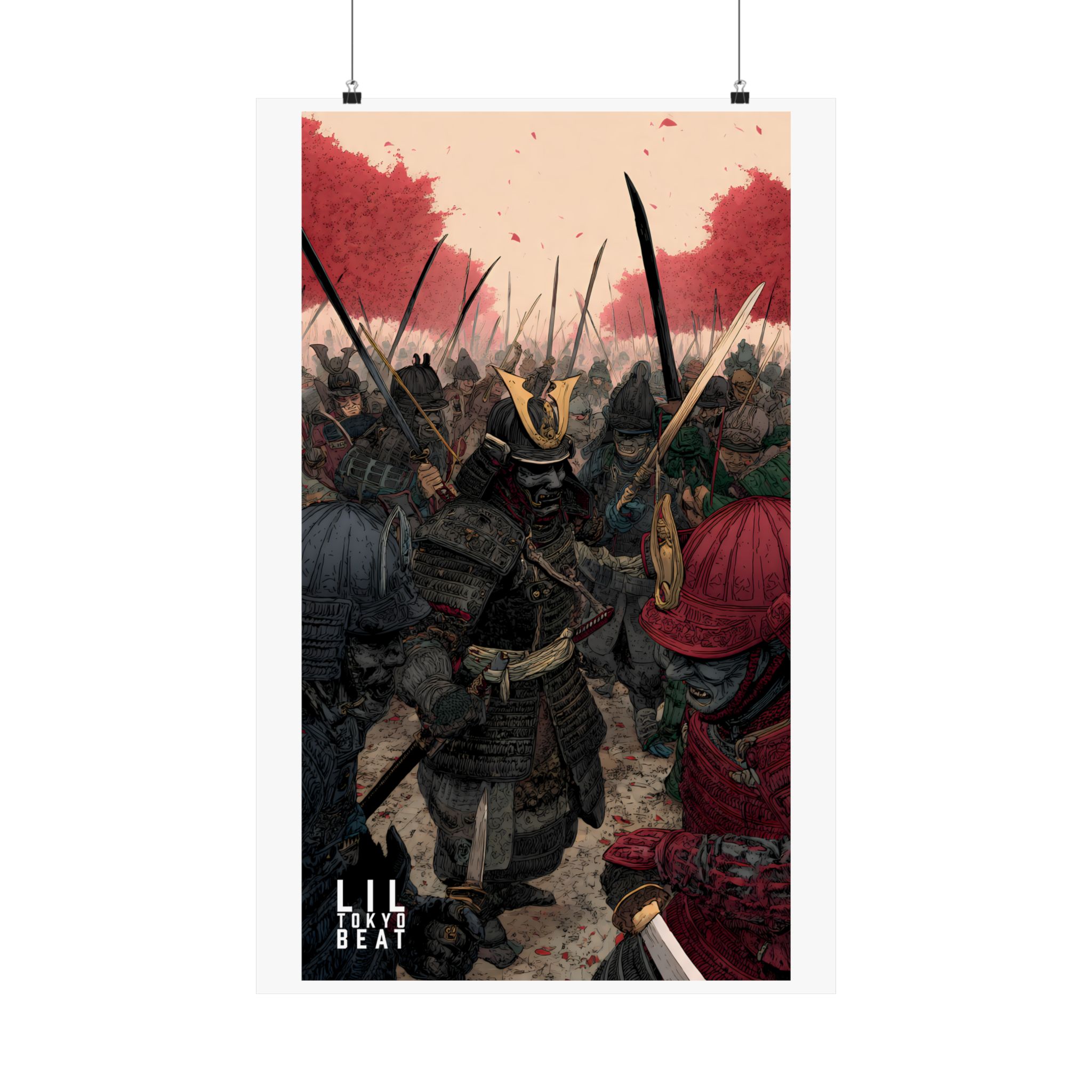 Samurai Battle Matte Poster — Vertical Japanese Warrior Art Print - Image 8