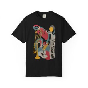 Jazz Instruments T-Shirt — Trumpet & Piano Music Tee
