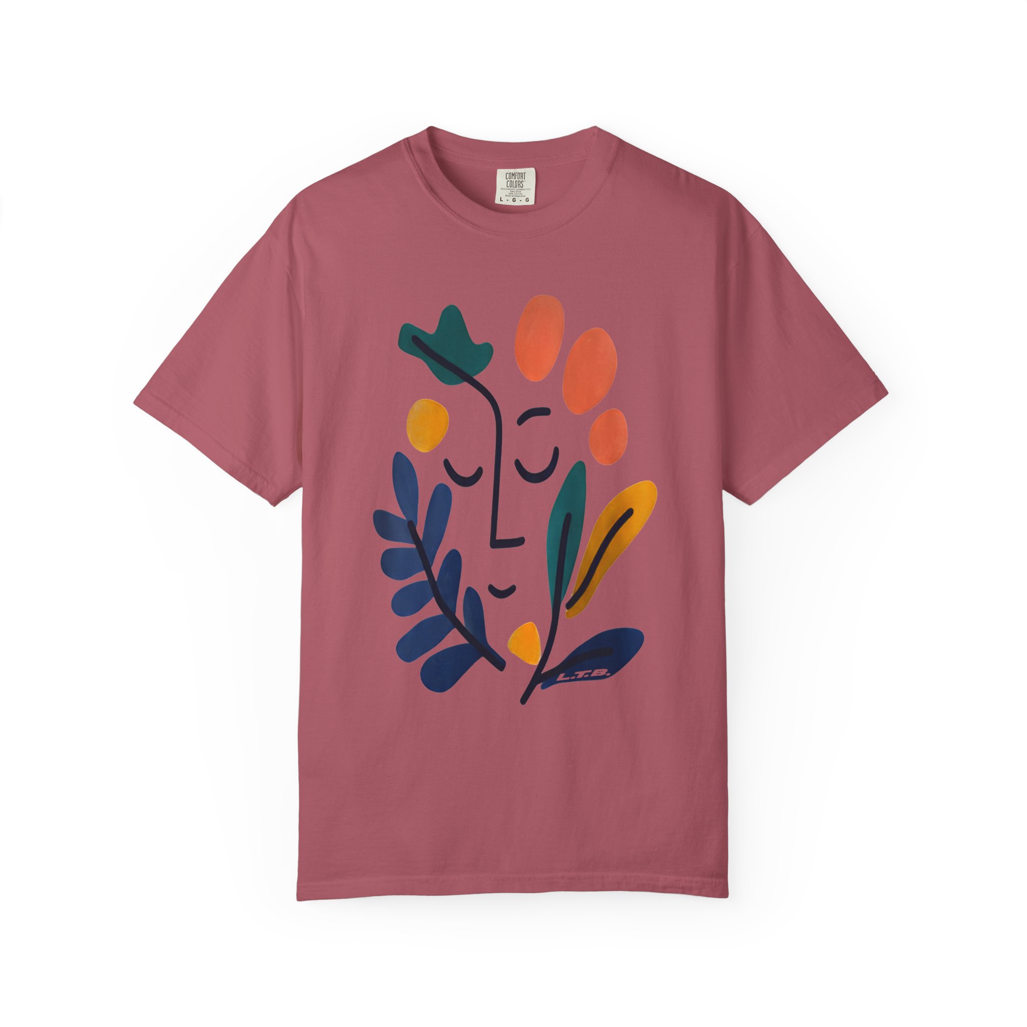 Abstract Floral Face T-Shirt — Minimalist Botanical Graphic Tee - Image 15