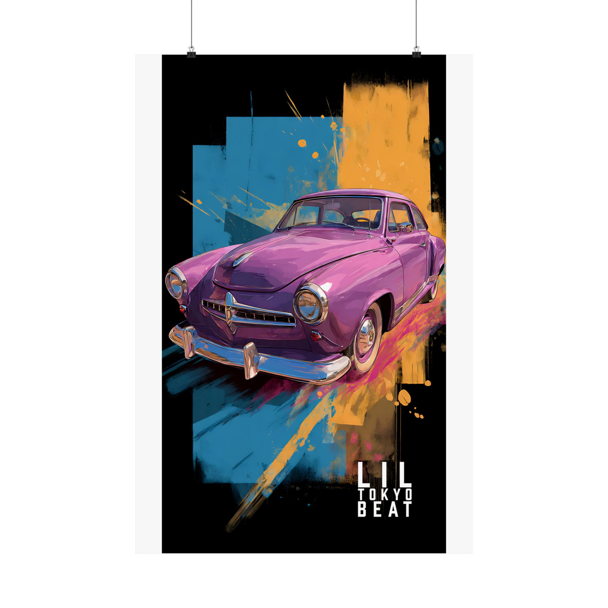 Retro Purple Classic Car Poster — Pop Art Vintage Auto Wall Decor - Image 17