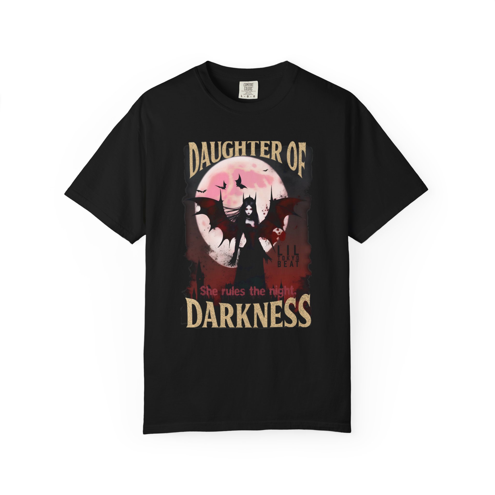 Gothic Vampiress Halloween T-shirt, Vampire Moon Shirt, Daughter of Darkness Unisex Tee, Halloween Costume Top, t0 - Image 4