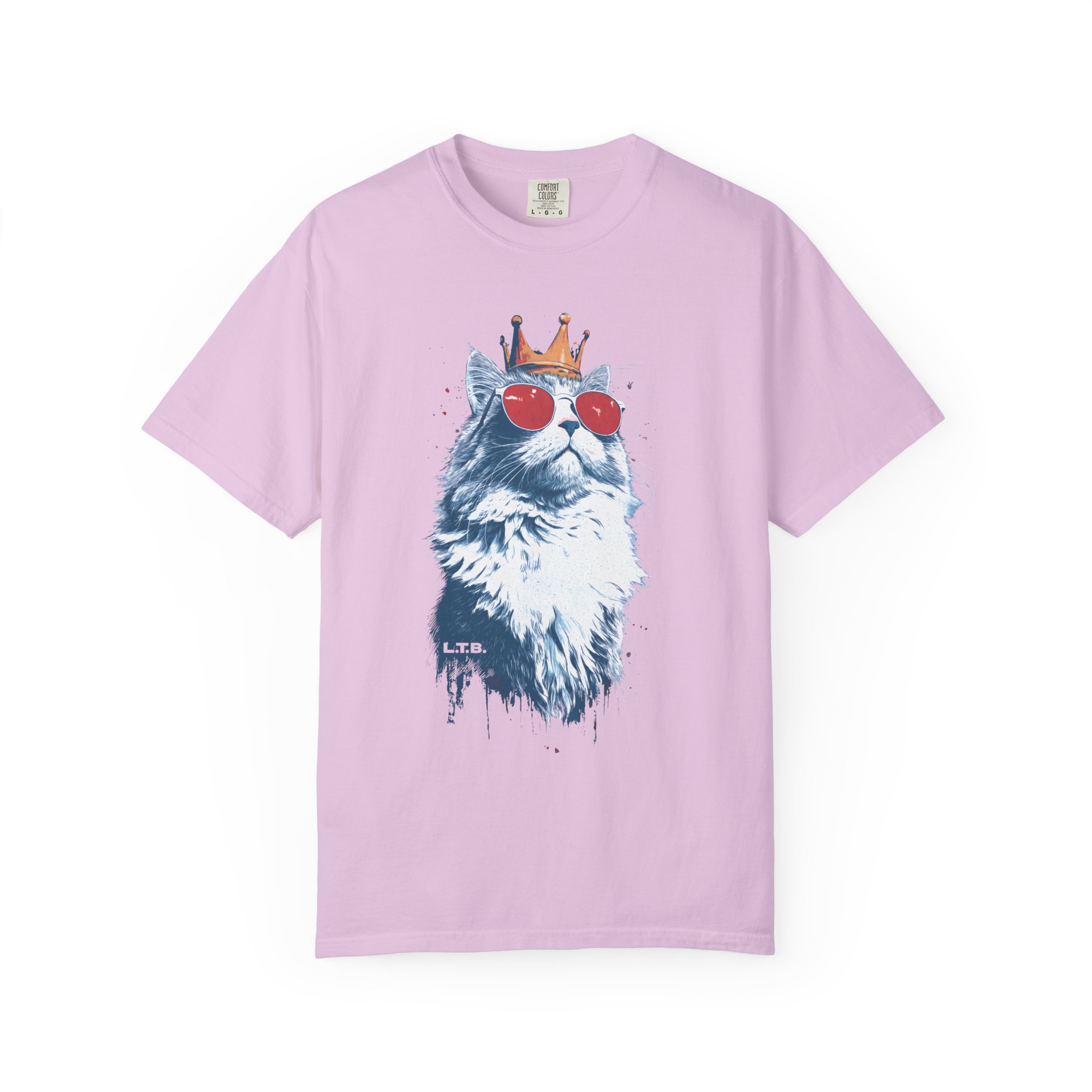 Cat King T-Shirt — Regal Cat with Crown & Sunglasses Graphic Streetwear Tee - Image 12