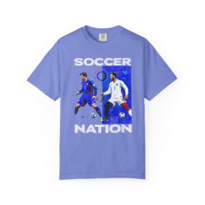 Soccer Nation Graphic T-Shirt — Retro Player Split-Image Tee, Edition 4