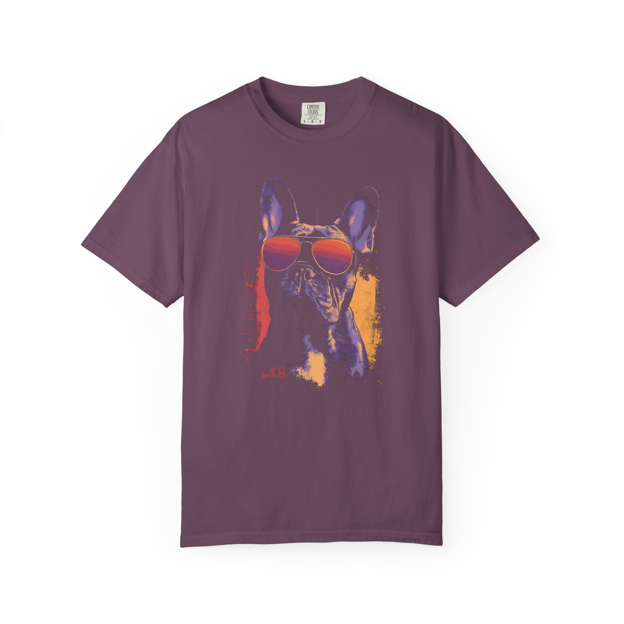 Cool French Bulldog Sunglasses T-Shirt – Retro Dog Graphic K.A.T. Tee - Image 7