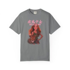 Cheetah Girl Graphic Tee, Track Field Athlete Shirt, Born to Run Wild T-Shirt, Unisex Garment-Dyed T-shirt, t0