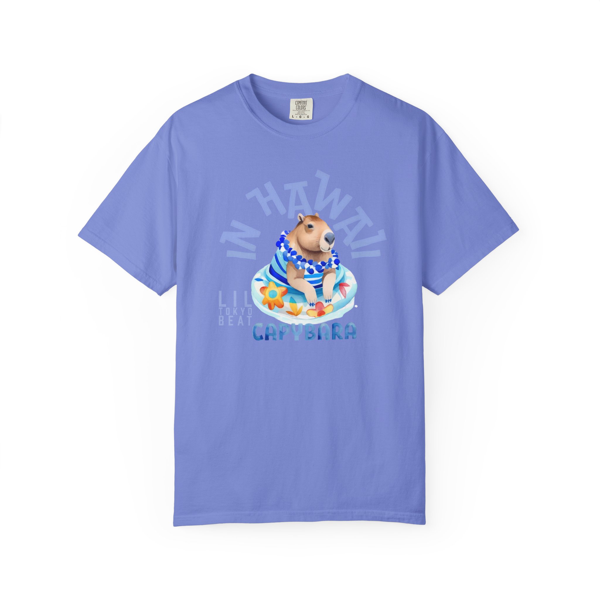Capybara in Hawaii Unisex T-shirt - Cute Pool Float Graphic Tee, Lil Tokyo Beat Tropical Shirt, Summer Animal Top, Beach Vacation Apparel, t7