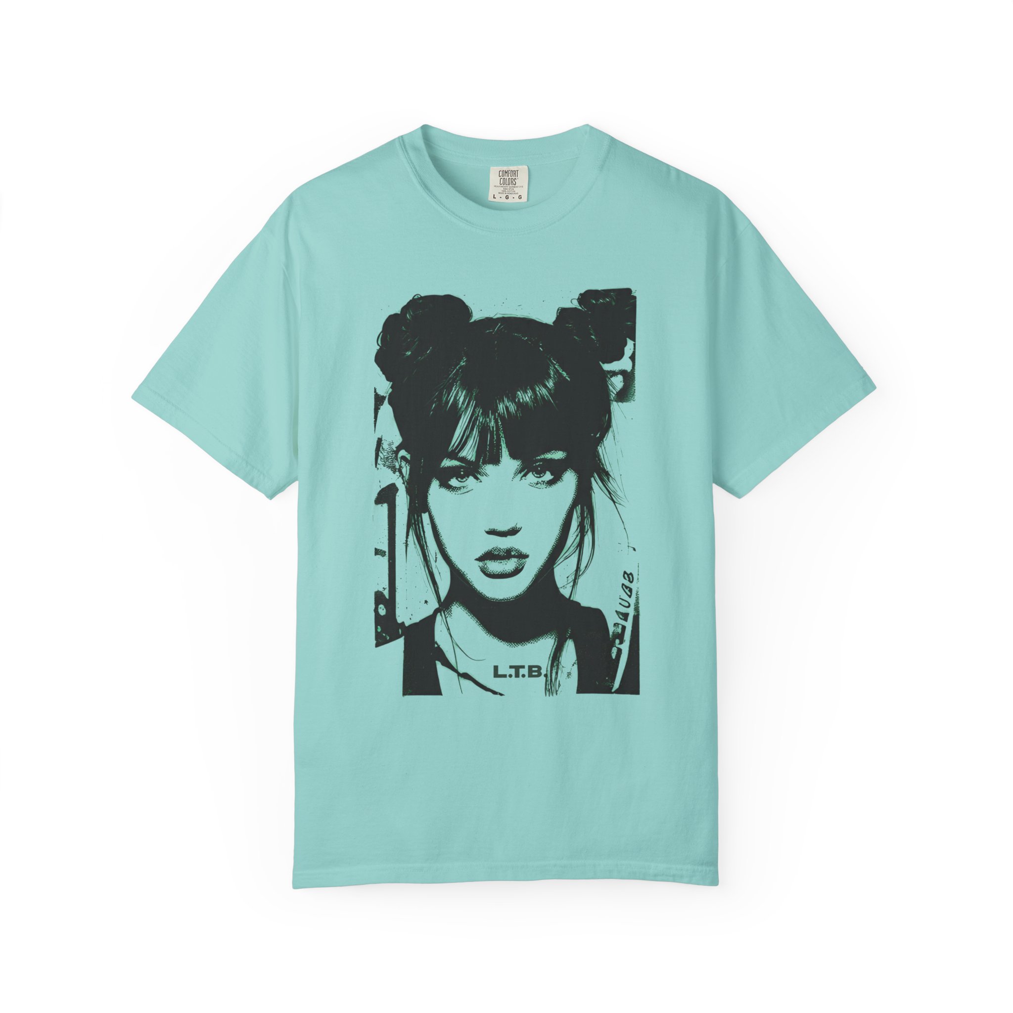 Graphic Portrait T‑Shirt — Black & White Femme Art Tee - Image 6