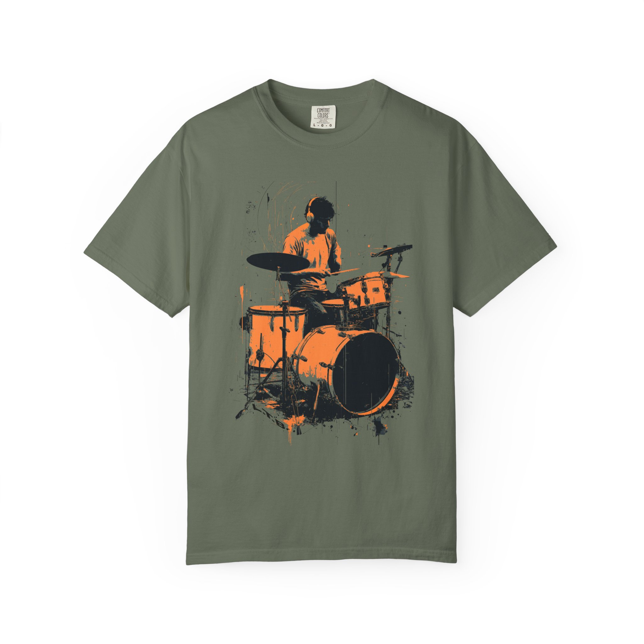 Drummer Silhouette T-Shirt — Vintage Band Music Tee for Musicians & Fans - Image 6