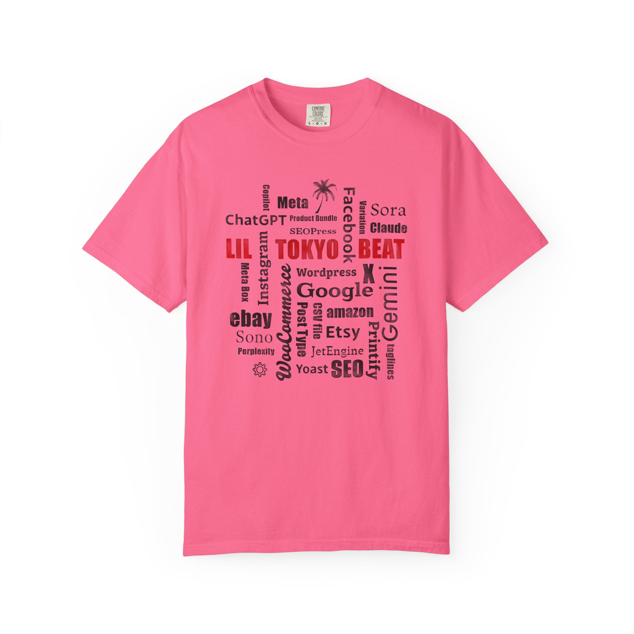 Tokyo Beat Word Cloud T-Shirt — Tech & SEO Graphic Tee, Letter Black - Image 12