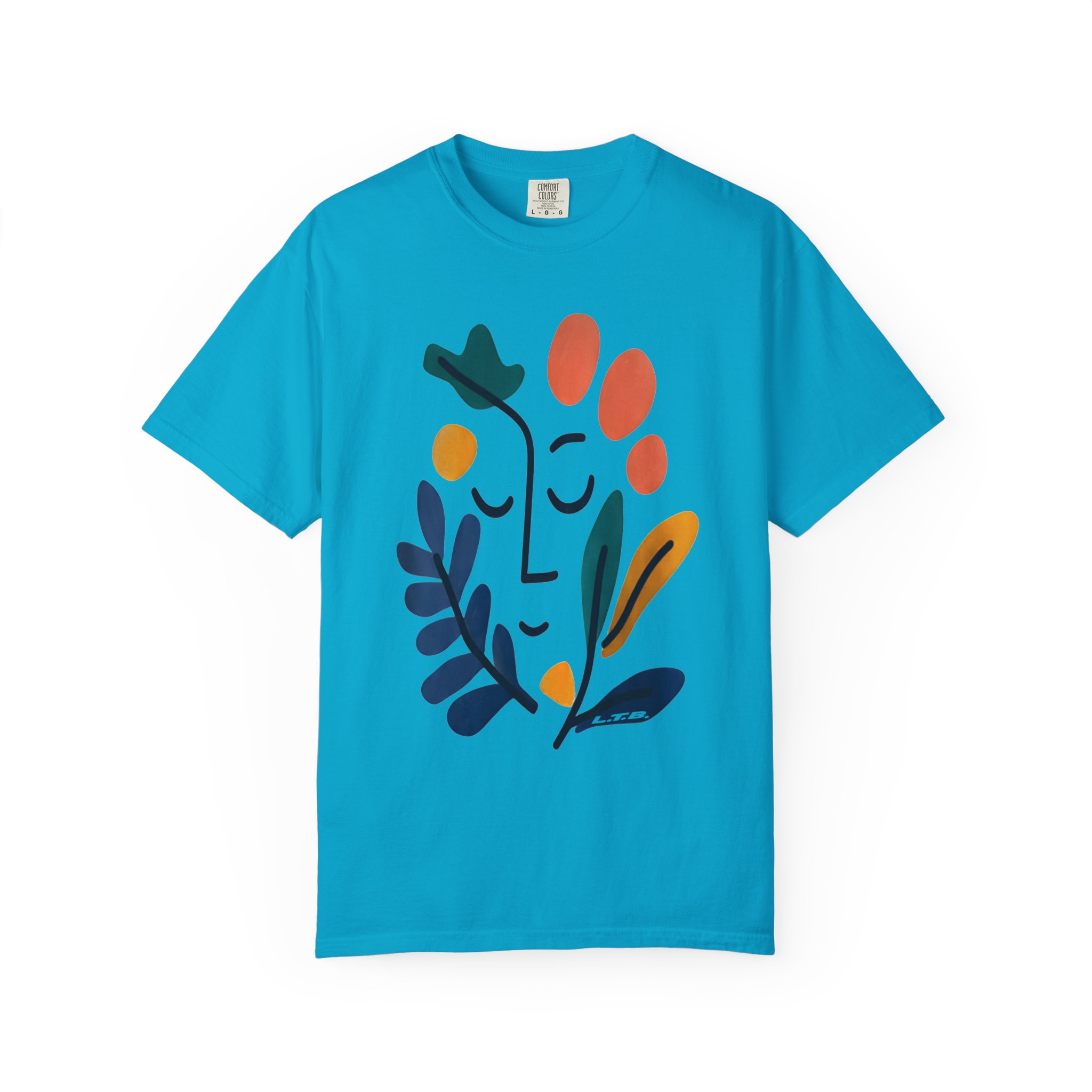 Abstract Floral Face T-Shirt — Minimalist Botanical Graphic Tee - Image 8