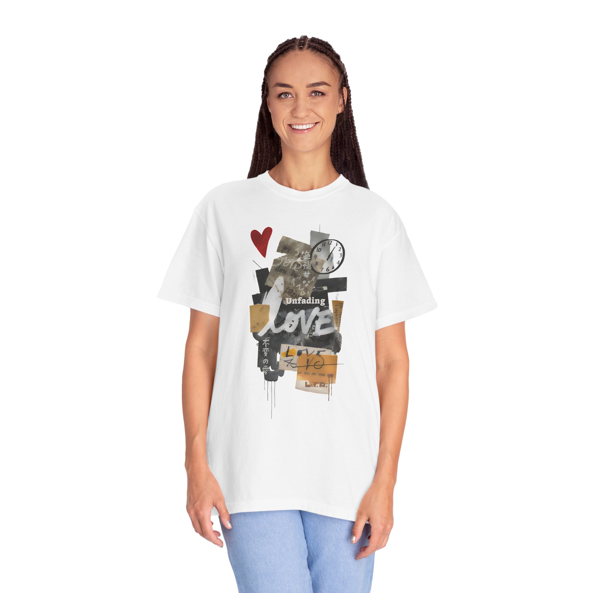 Unfading Love T-Shirt – Artistic Collage Graphic Tee - Image 2