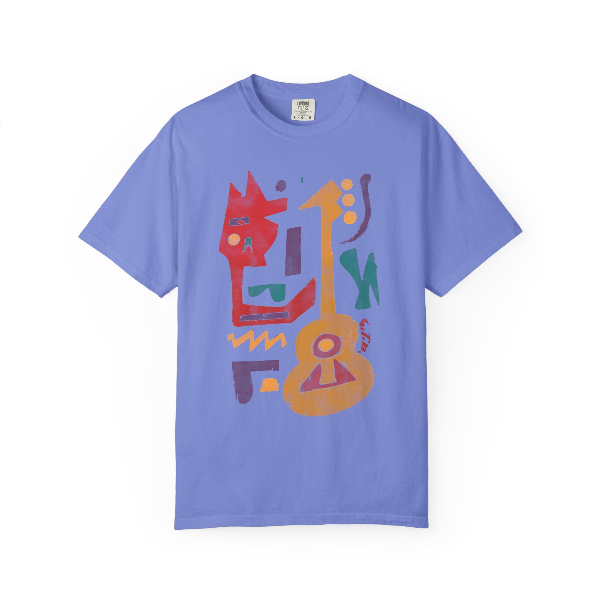 Colorful Guitar Abstract Music T-Shirt — Vibrant Guitar-Inspired Graphic Tee - Image 8