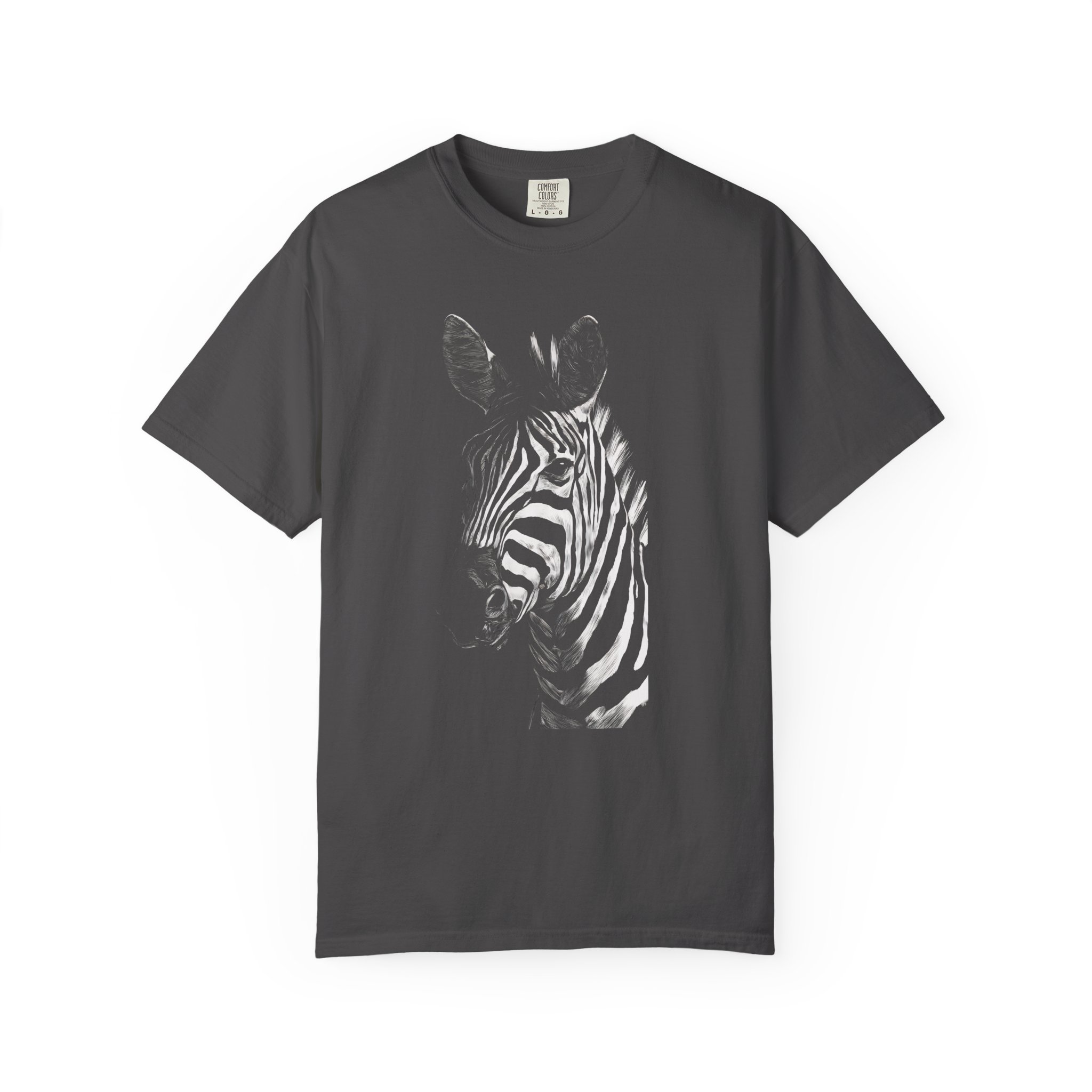 Zebra Portrait T-Shirt — Monochrome Wildlife Graphic Tee - Image 3