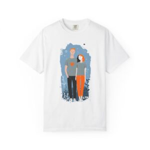 Soft Valentine Couple T-Shirt | Minimal Love Illustration Graphic Tee