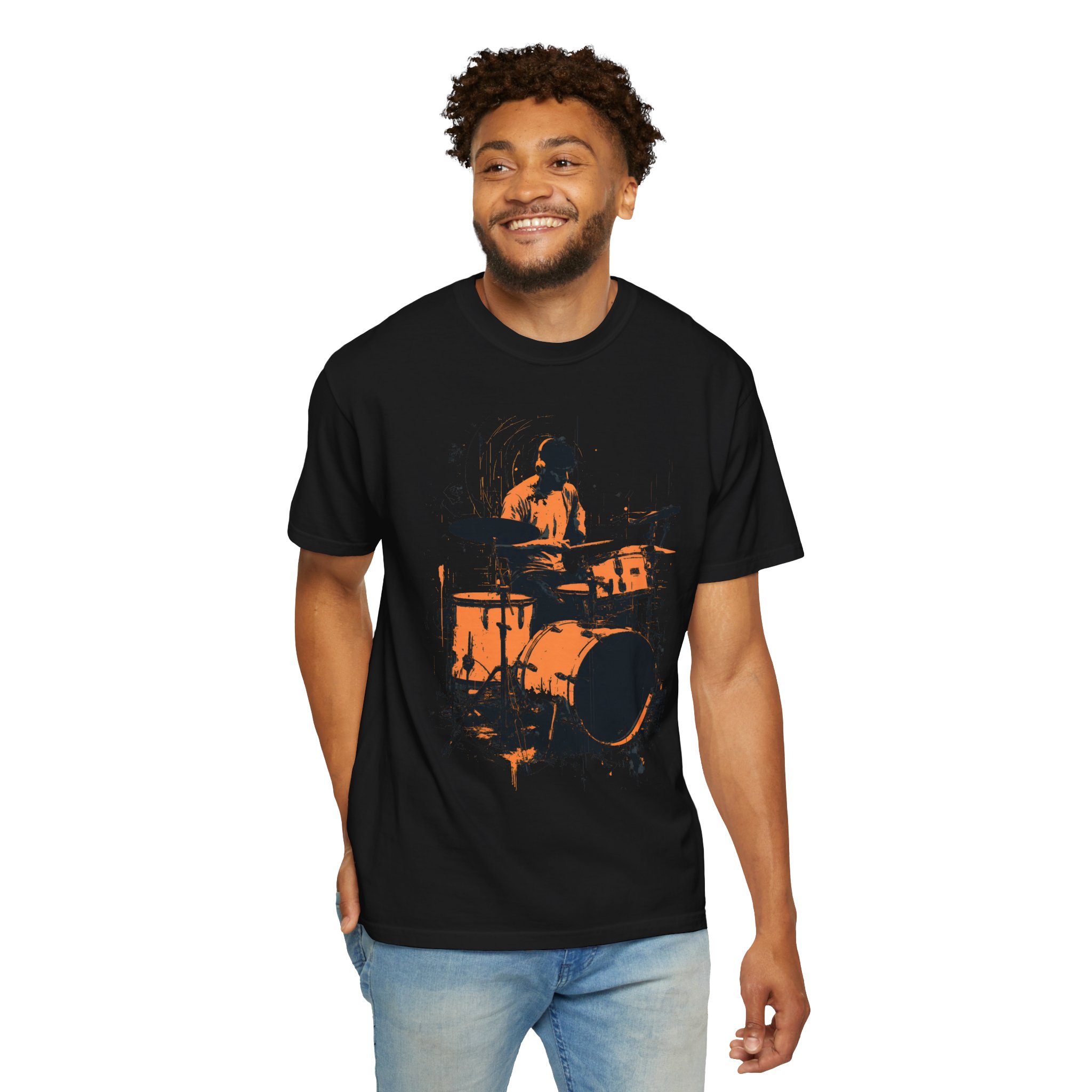 Drummer Silhouette T-Shirt — Vintage Band Music Tee for Musicians & Fans - Image 11