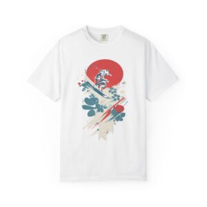 Abstract Snowboard Art Tee with Red Sun | LTB Winter Streetwear Tee