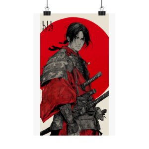 Samurai Red Moon Poster