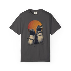 Cool Penguin Sunglasses T-Shirt | Sunset Animal Graphic Tee