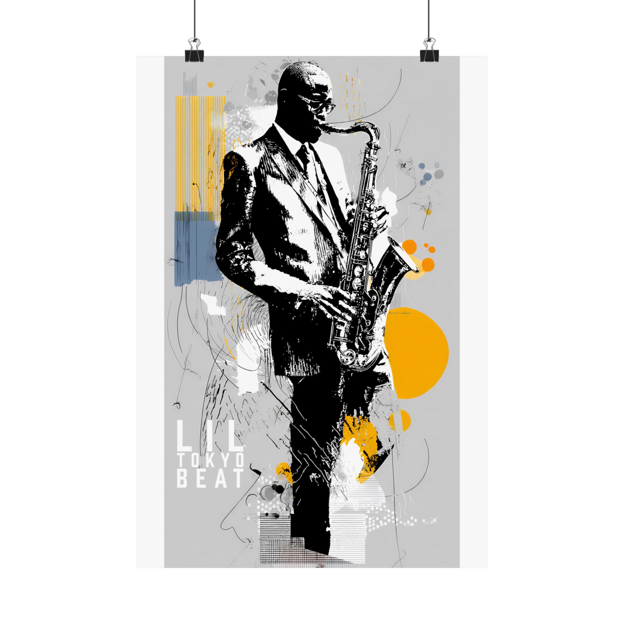 Modern Jazz Saxophonist Poster — Abstract Music Art Matte Vertical Print - Image 6
