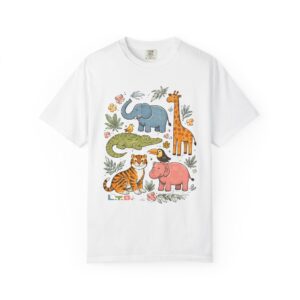 Playful Animal Illustration T-Shirt – Colorful Wildlife Graphic Tee