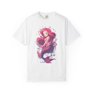 Mermaid Graphic T-Shirt — Cute Pink Mermaid Illustration Tee