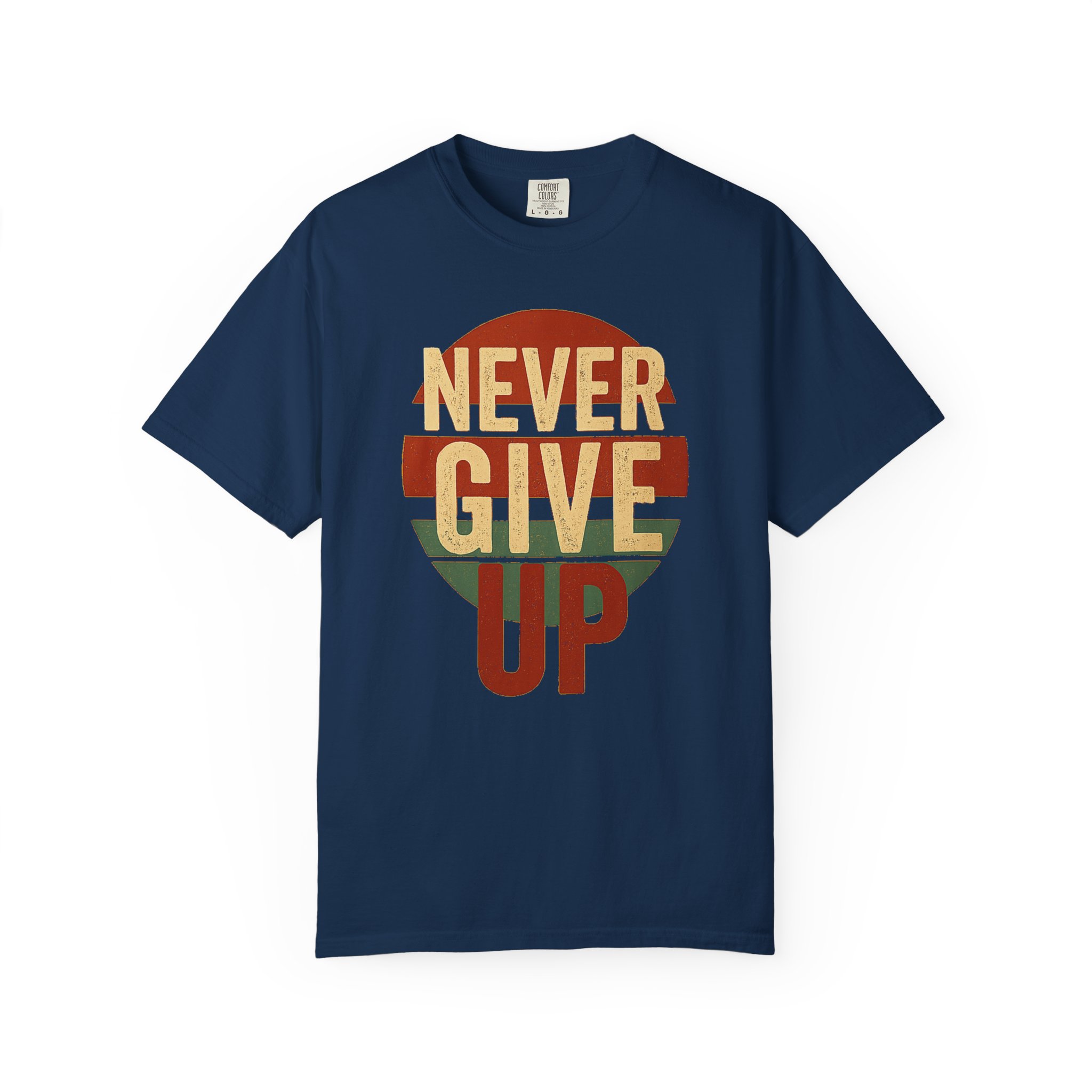 Never Give Up T-Shirt — Vintage Striped Motivational Tee - Image 12