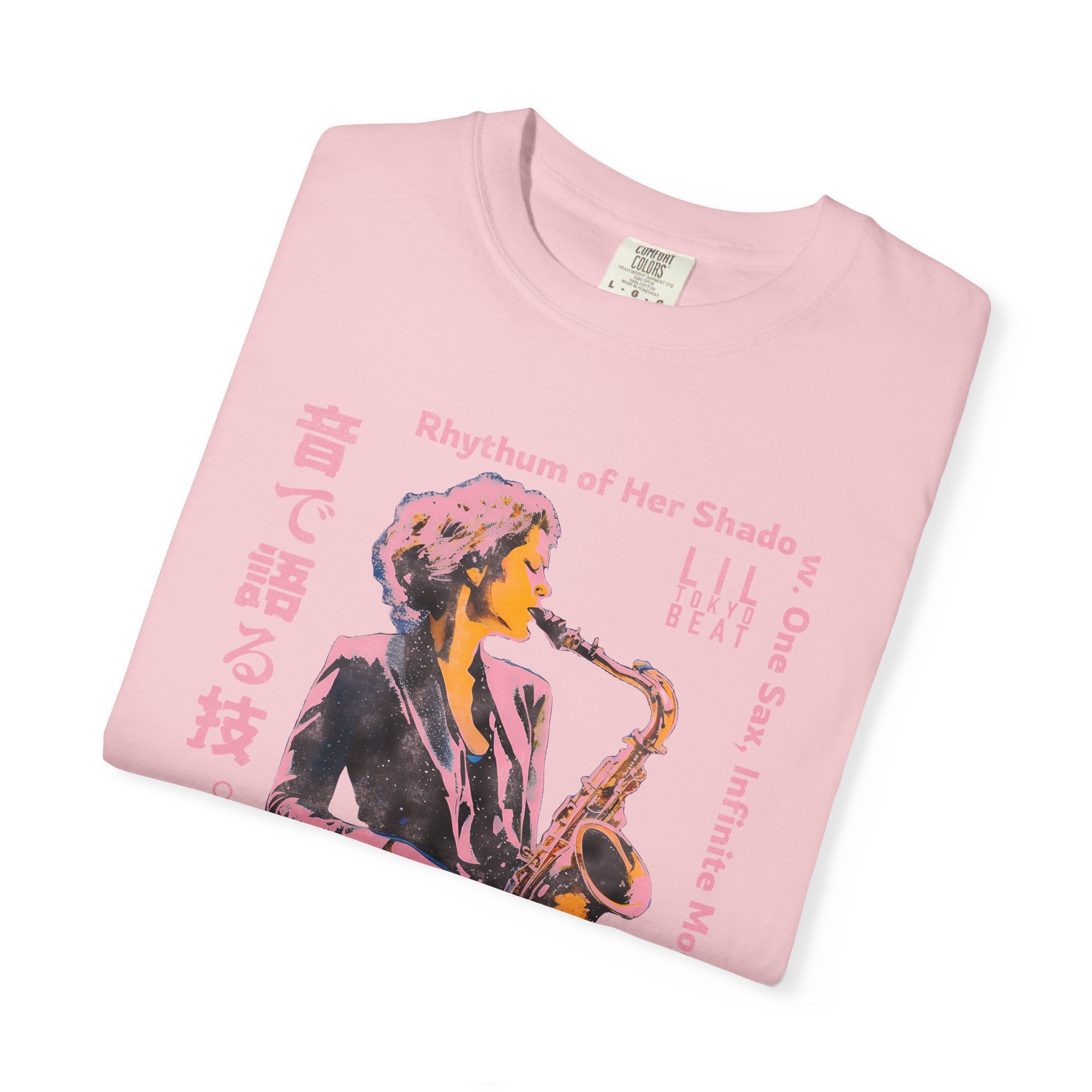 Saxophone Graphic Tee, Unisex Jazz T-shirt, Tokyo Urban Music Shirt, Japanese Design Top, Garment-Dyed Cotton Clothing, t0 - Image 24