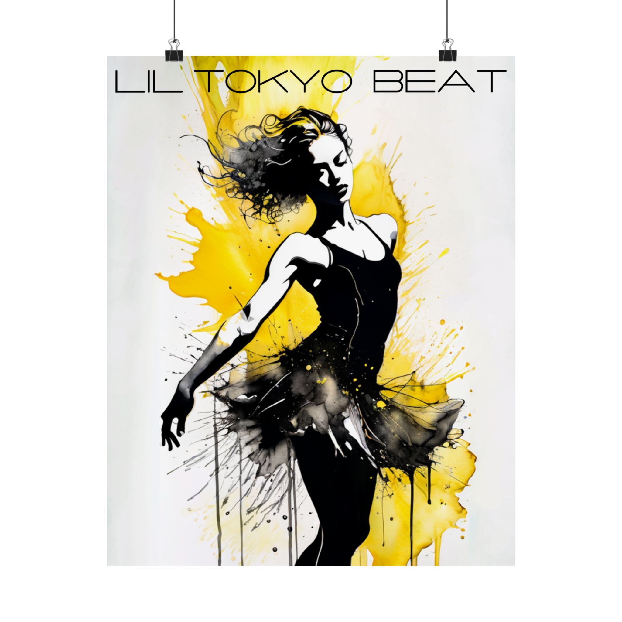 Vertical Dancer Posters, Ballerina Wall Art, Dance Move Prints, Abstract Surrealistic Decor, Black Yellow Brushstroke Art, Matte Vertical - Image 8