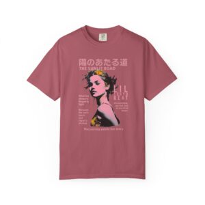 Japanese Movie Poster or Magazine Cover T-shirt, Graphic Tee for Girl, Sunlit Road Design, Inspirational Clothing, Unisex Tee Shirt, t0
