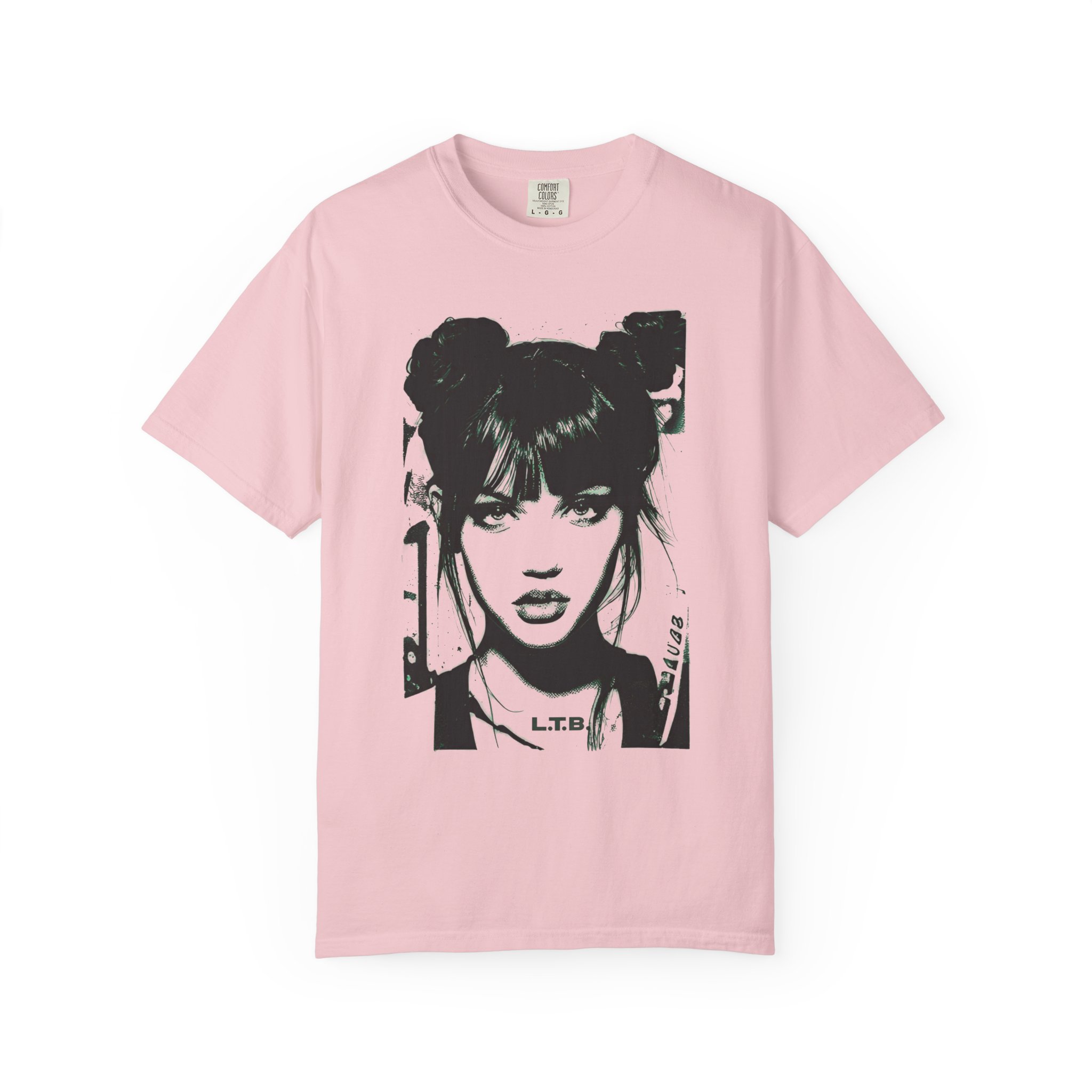 Graphic Portrait T‑Shirt — Black & White Femme Art Tee - Image 11