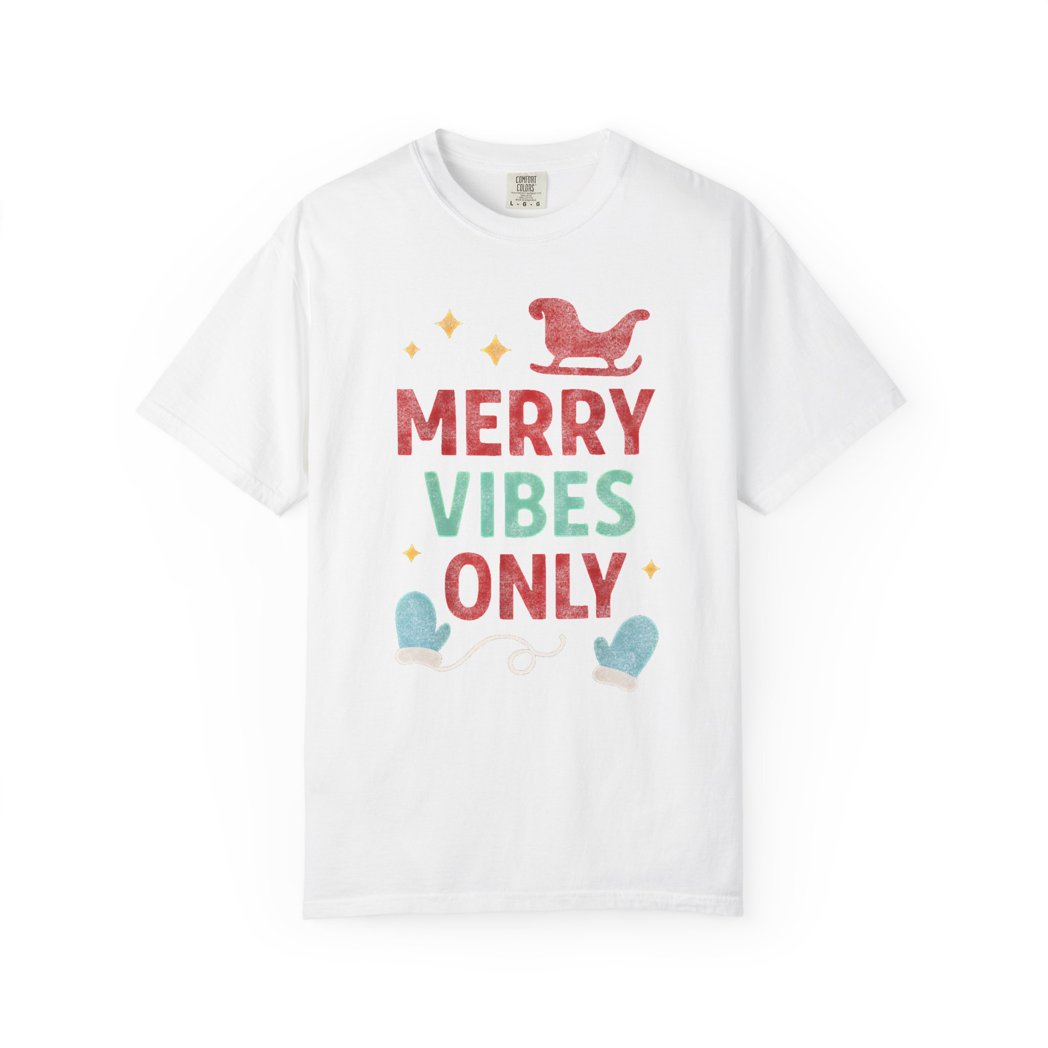 Merry Vibes Only T-Shirt — Festive Christmas Holiday Tee