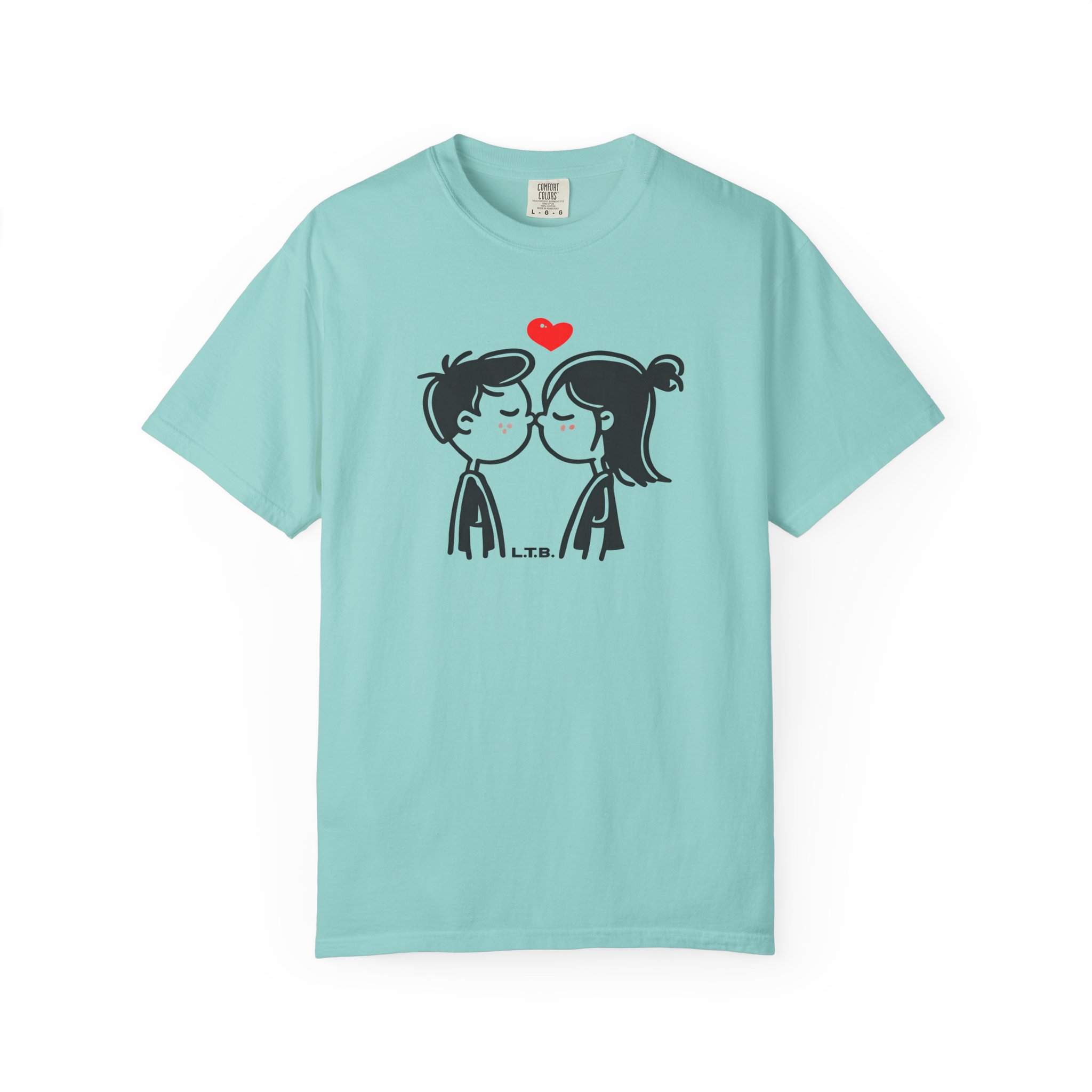 Cute Couple Near Kiss T-Shirt – Minimal Valentine Love Graphic Tee - Image 7