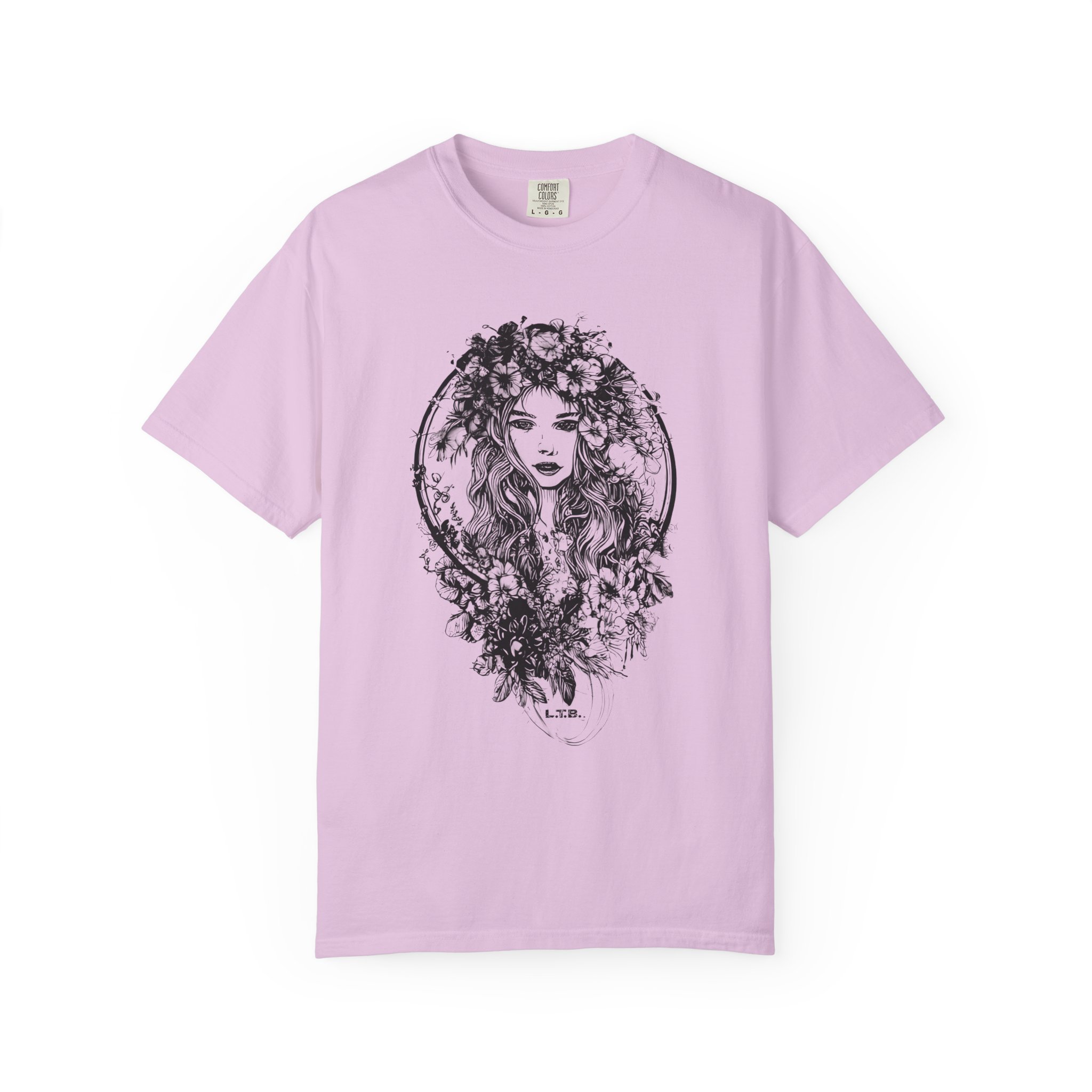 Floral Muse Portrait T-Shirt — Elegant Botanical Art Graphic Tee - Image 12