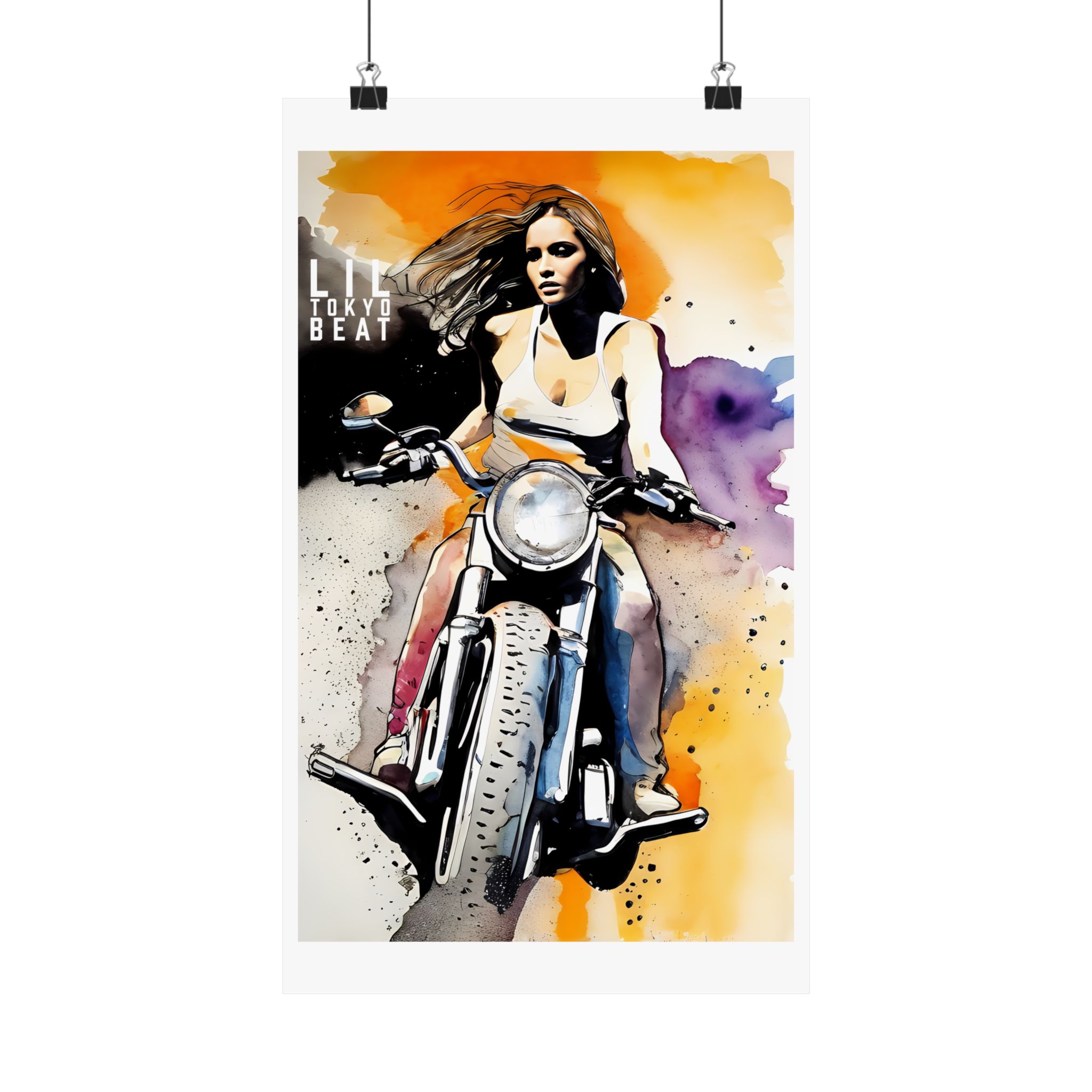 Motorcycle Girl Wall Art | Tokyo Street Style Poster - Image 2