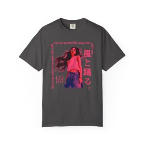 Wind Dance T-shirt | Japanese Bilingual Tee for Free Spirits, Lil Tokyo Beat Unisex Garment-Dyed T-shirt, Stylish Tee for Trendsetters, t0