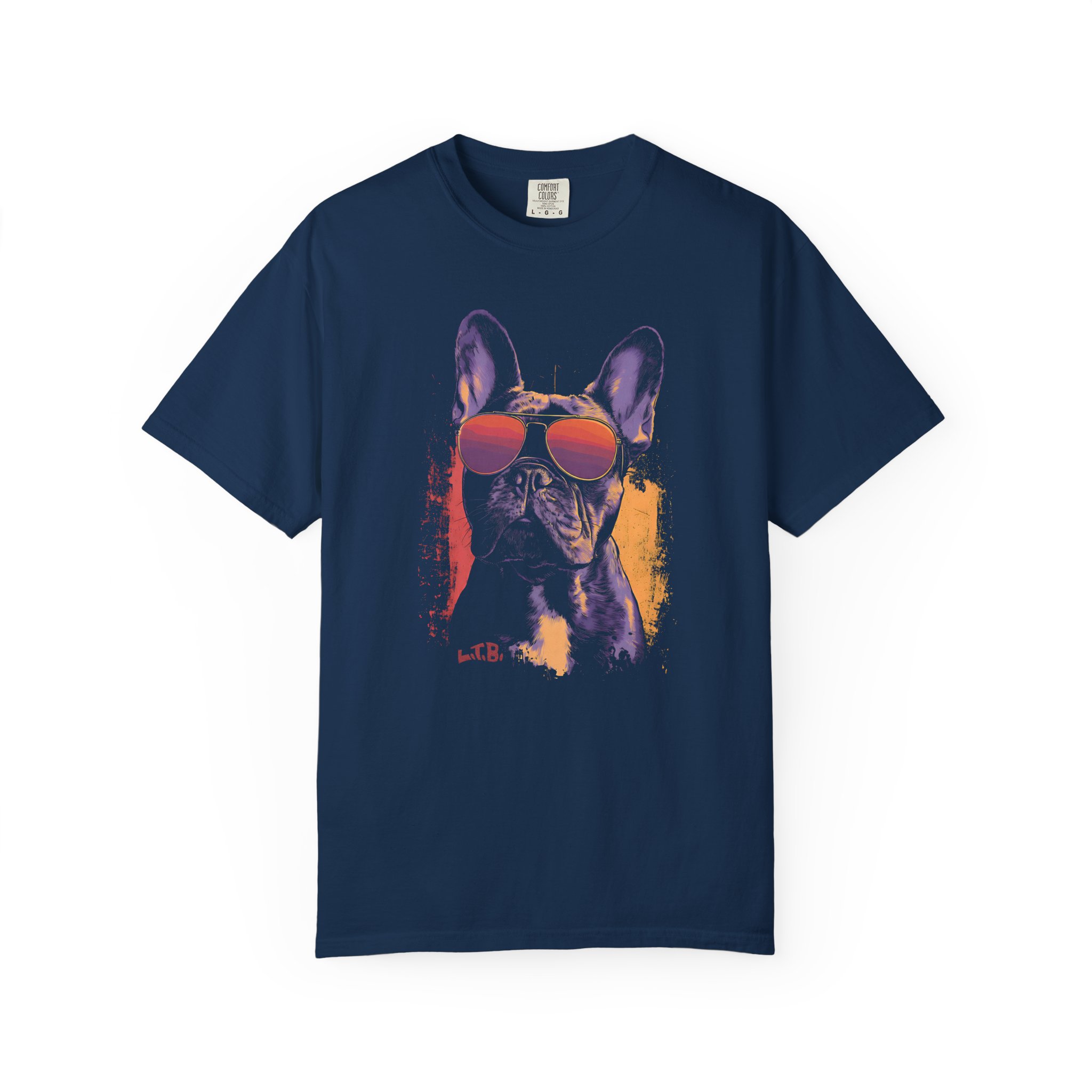 Cool French Bulldog Sunglasses T-Shirt – Retro Dog Graphic K.A.T. Tee - Image 5