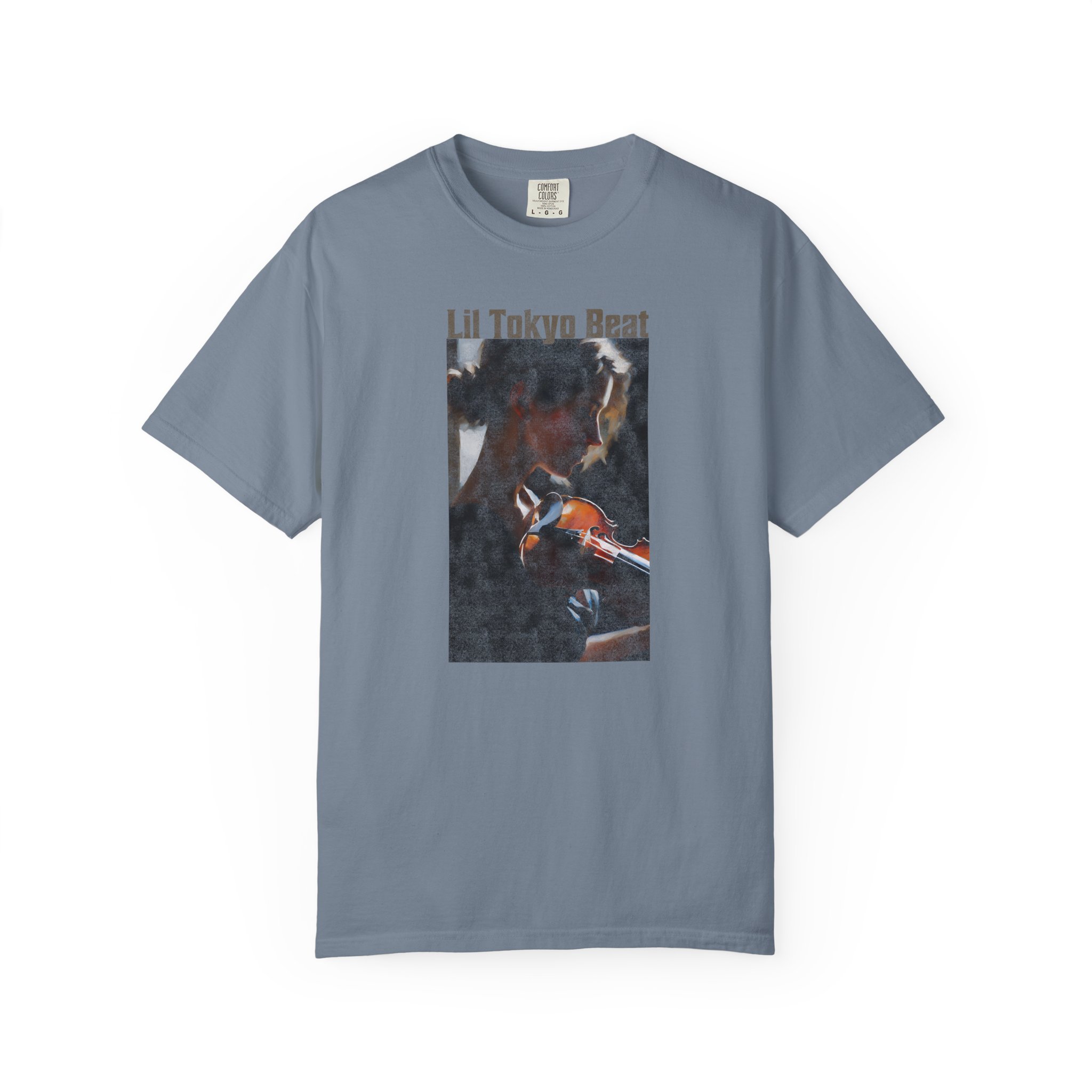 Lil Tokyo Beat Violin Art Tee, grunge Rust Color t-shirts, Emotional Music-Inspired Streetwear, Everyday Wear, t0 - Image 8