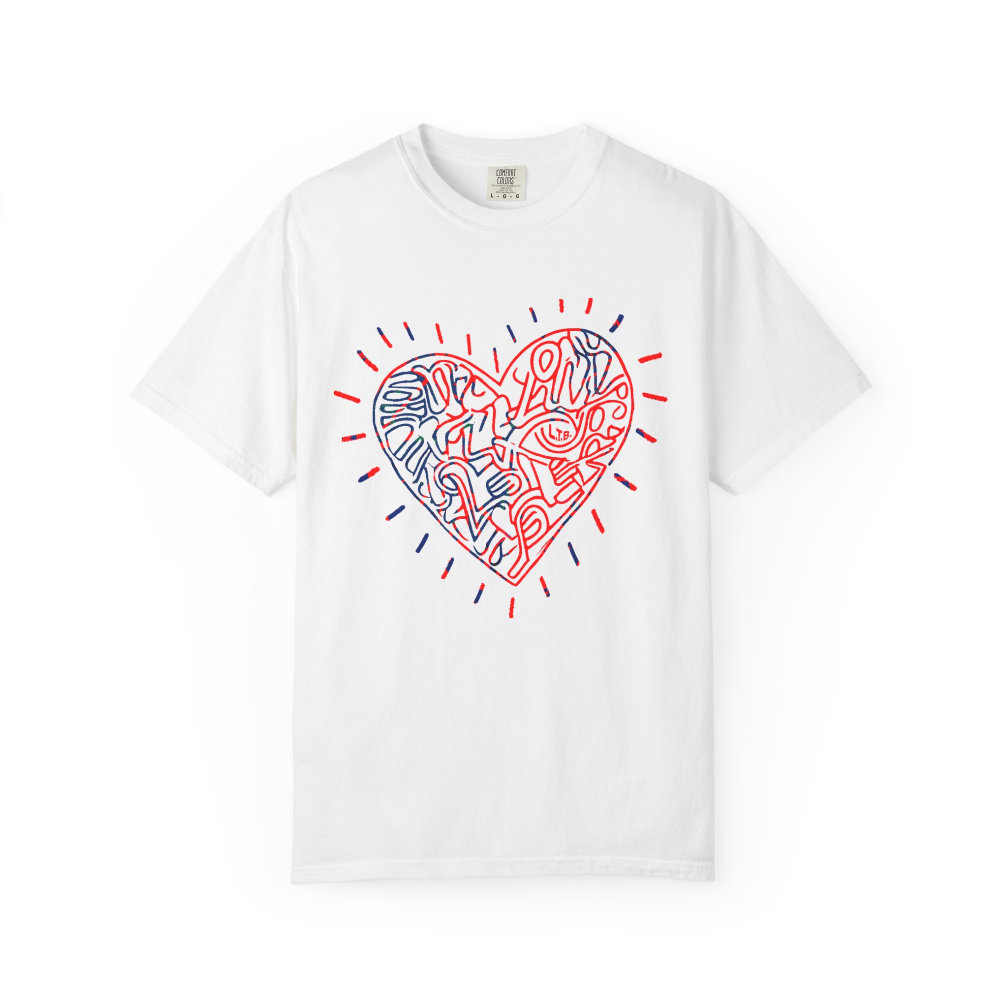 Valentine’s Day Abstract Heart T‑Shirt — Modern Line Art Love Graphic Tee