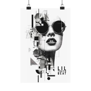 Black and White Geometric Sunglasses Portrait Poster | Modern  Fashion Wall Art