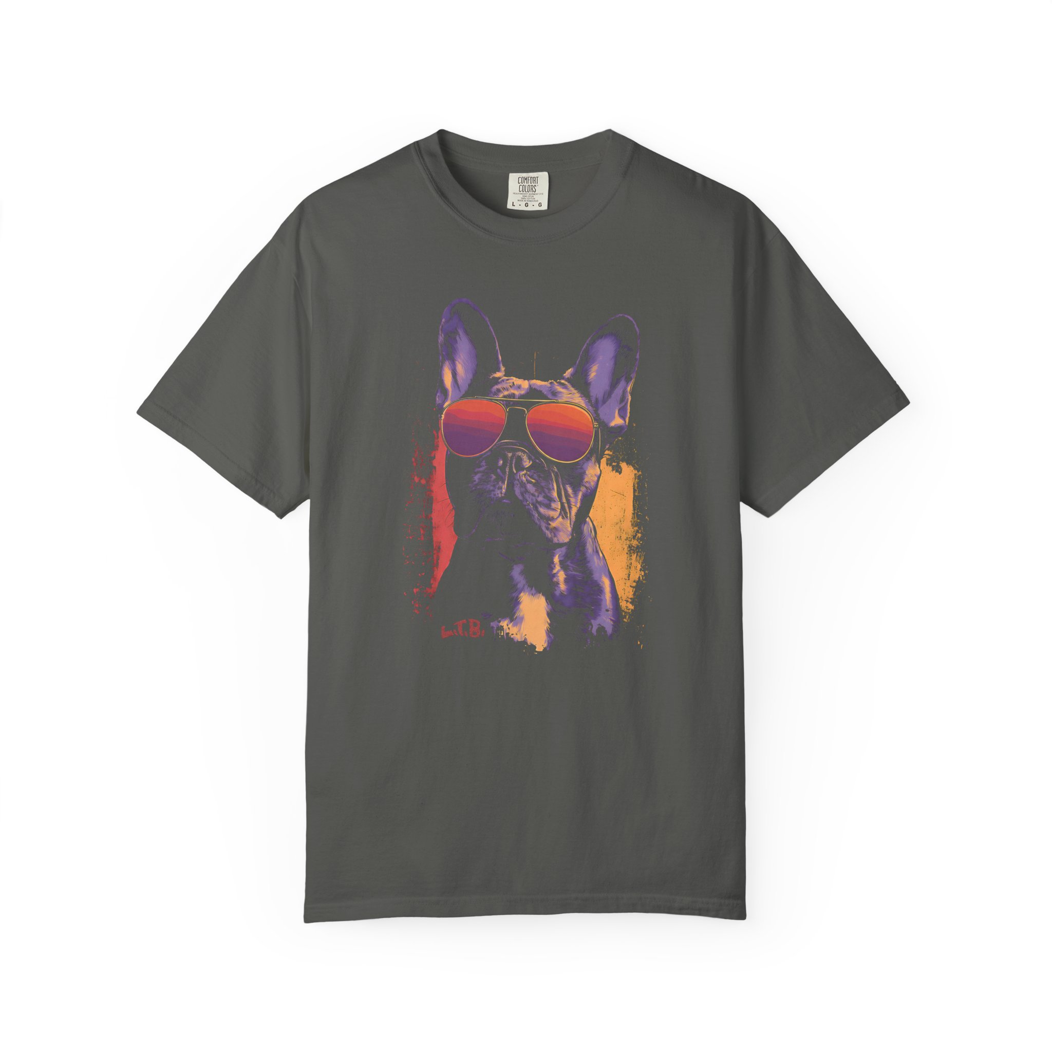 Cool French Bulldog Sunglasses T-Shirt – Retro Dog Graphic K.A.T. Tee - Image 10