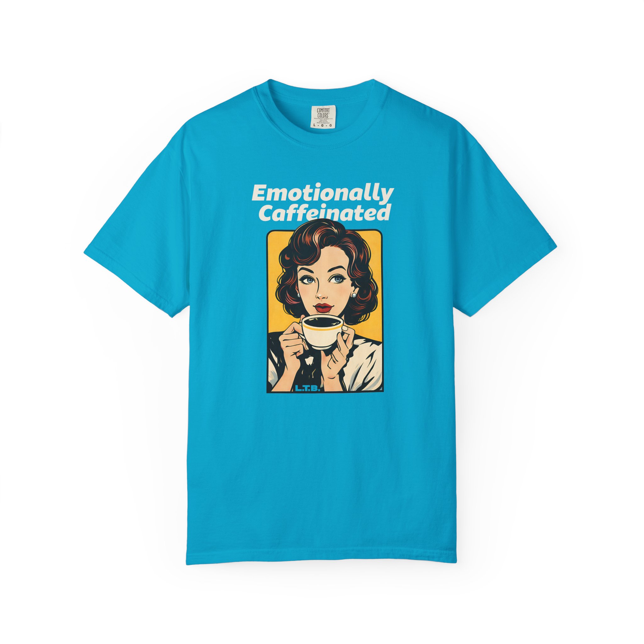 Emotionally Caffeinated T-Shirt – Funny Coffee Graphic Tee - Image 5