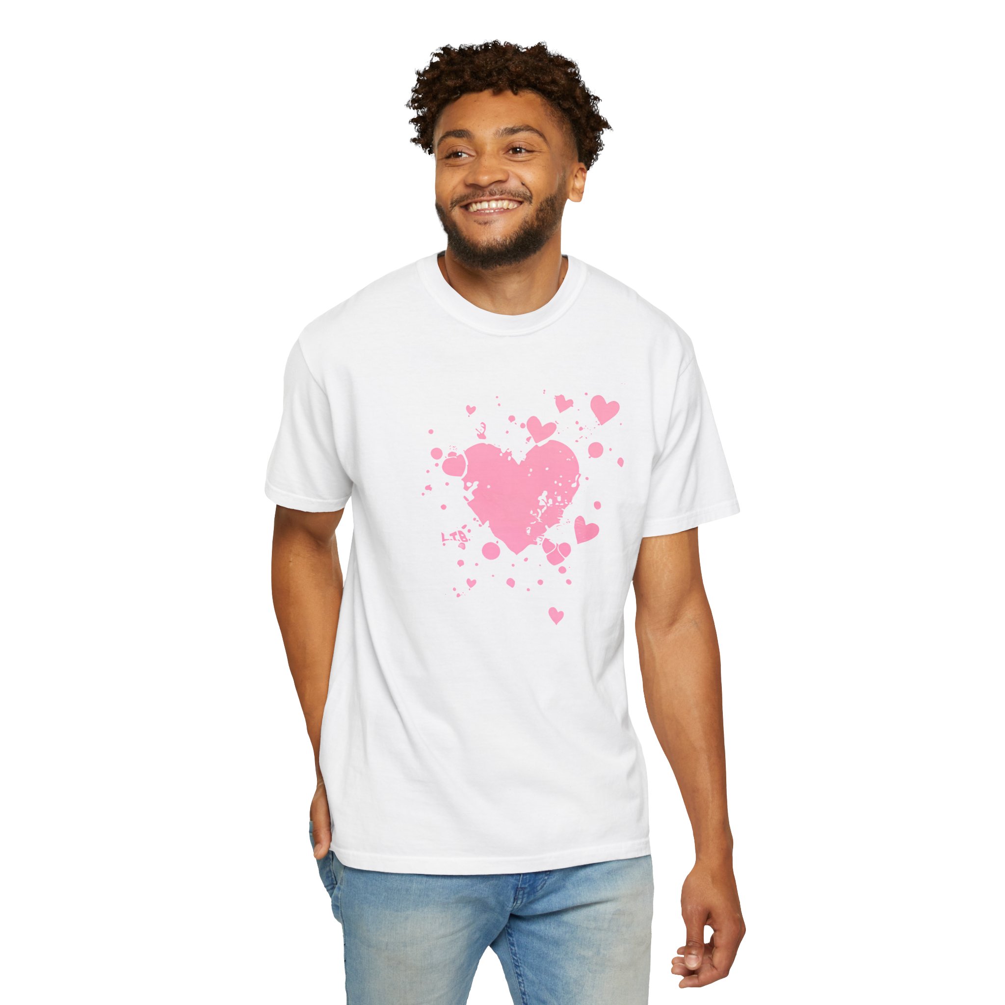 Valentine’s Day Pink Heart Tee — Cute Romantic Graphic T-Shirt - Image 2