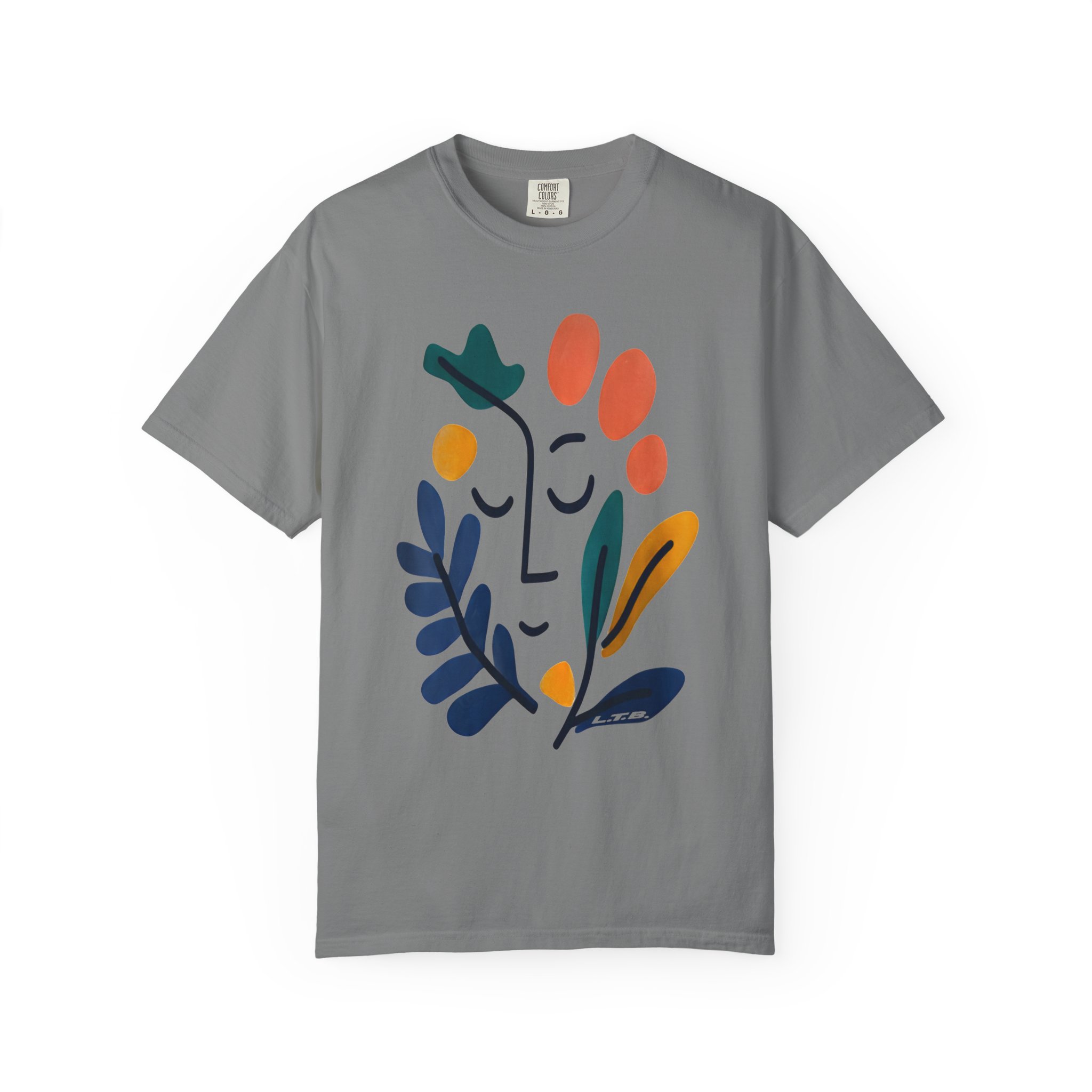 Abstract Floral Face T-Shirt — Minimalist Botanical Graphic Tee - Image 4