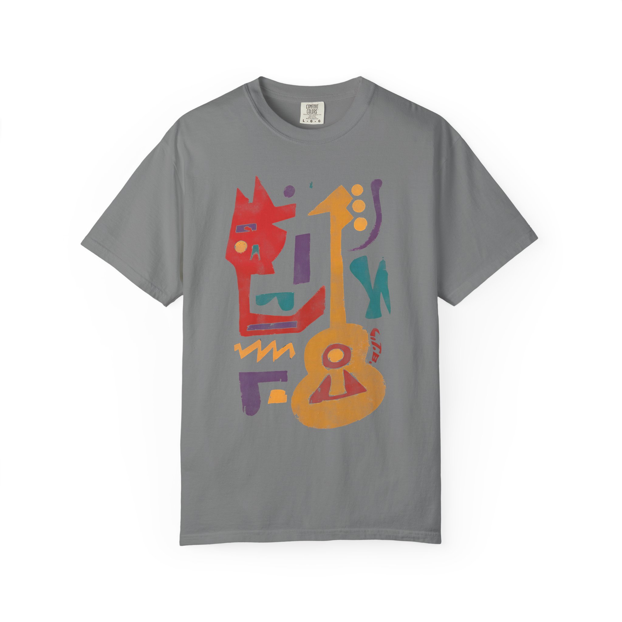Colorful Guitar Abstract Music T-Shirt — Vibrant Guitar-Inspired Graphic Tee - Image 4