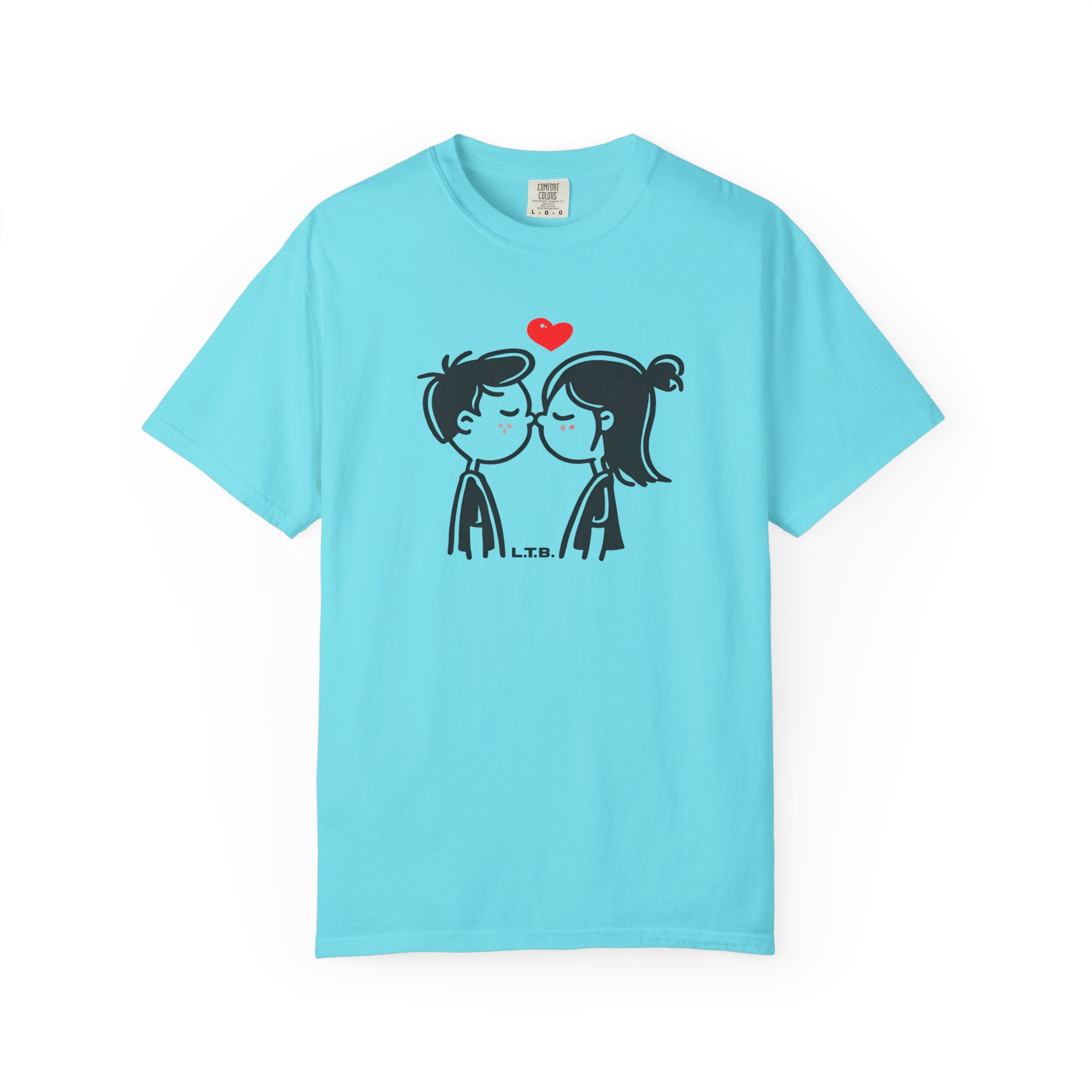 Cute Couple Near Kiss T-Shirt – Minimal Valentine Love Graphic Tee - Image 8