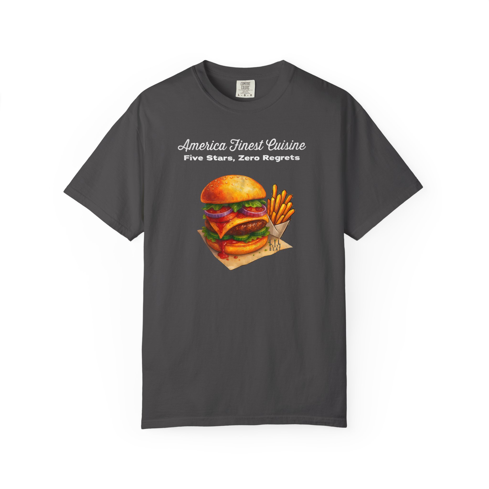 5-Star Burger T-Shirt | America Finest Cuisine Fast Food | Lil Tokyo Beat Streetwear, t0 - Image 10